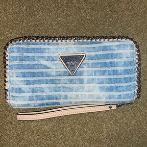 Guess Blue and Tan Wallet
